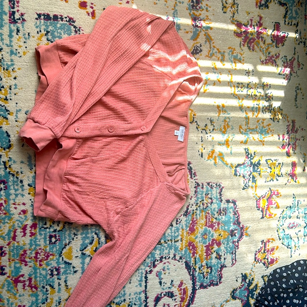 Pink Cardigan Sweater — True Craft size small